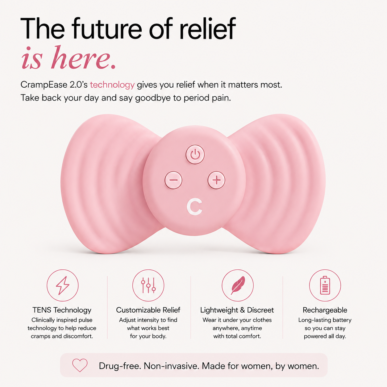 CrampEase™ 2.0 – Portable Heating & Massage Relief for Period Cramps