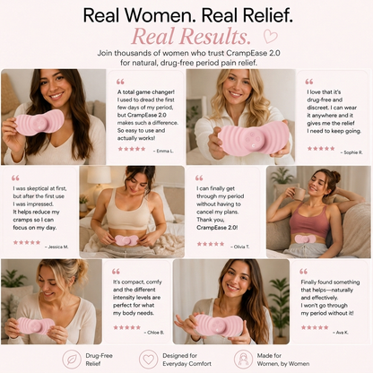 CrampEase™ 2.0 – Portable Heating & Massage Relief for Period Cramps